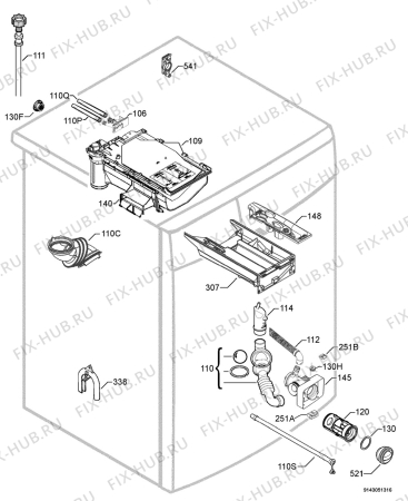 Взрыв-схема стиральной машины Rex Electrolux RWF10085W - Схема узла Hydraulic System 272